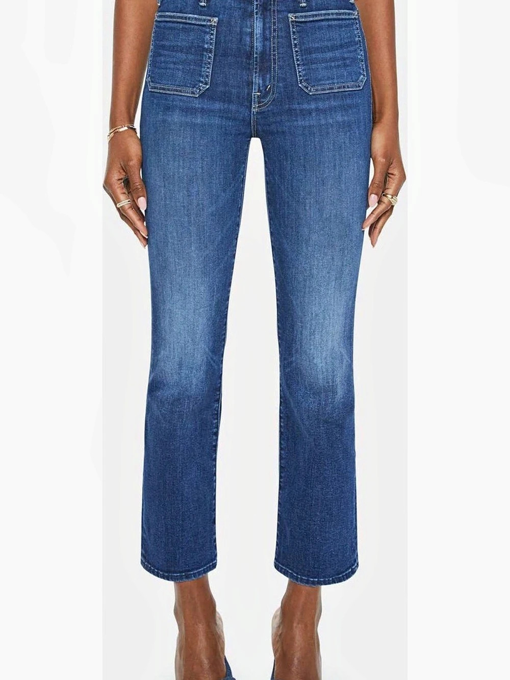MOTHER The Hustler Patch Pocket Ankle Bootcut Jeans Bootcut Jeans